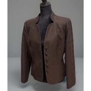 Talbots Brown Textured Blazer Jacket Women’s Size 4 Career Tailored Classic